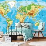 Világtérkép mintás fotótapéta 104x70,5cm