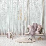 Nyírfa erdő mintás fotótapéta 416x254cm