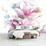 Akvarell Magnolia fotótapéta 208x146cm