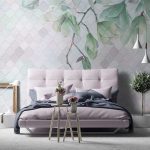 Pasztell zöld levelek fotótapéta 208x146cm