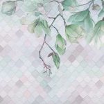 Pasztell zöld levelek fotótapéta 208x146cm