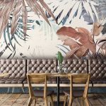 Színes pálmalevelek fotótapéta 312x219cm