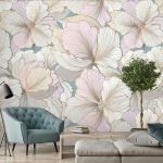 Színes levelek mintás fotótapéta 254x184cm