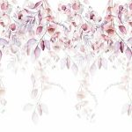 Lila inda és levélmintás fotótapéta 208x146cm