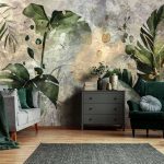 Trópusi levél mintás fotótapéta 520x318cm