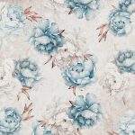 Kék és fehér bazsarózsa mintás fotótapéta 152,5x104cm