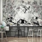 Gólya és daru madár mintás fotótapéta 152,5x104cm