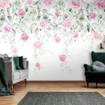 Akvarell rózsa mintás vlies fotótapéta 368x254cm