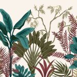 Modern trópusi levélmintás fotótapéta 104x70,5cm