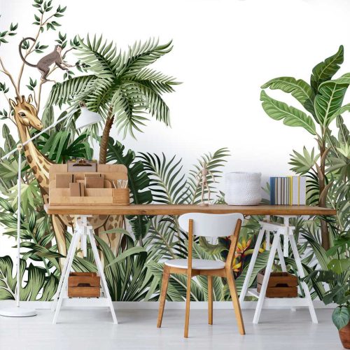 Dzsungel és trópusi állatmintás fotótapéta 416x254cm