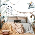 Trópusi levél és állatmintás fotótapéta 368x280cm