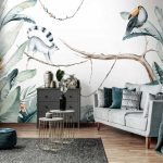 Trópusi levél és állatmintás fotótapéta 460x300cm