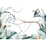 Trópusi levél és állatmintás fotótapéta 416x254cm