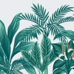 Zöld pálmalevél mintás fotótapéta 368x254cm