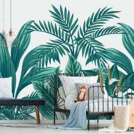 Zöld pálmalevél mintás fotótapéta 104x70,5cm