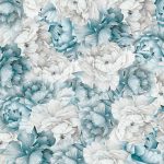 Kék pünkösdi rózsa mintás fotótapéta 254x184cm