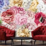 Színes virágmintás fotótapéta 368x254cm