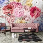 Színes virágmintás fotótapéta 104x70,5cm