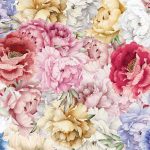 Színes virágmintás fotótapéta 104x70,5cm