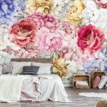 Színes virágmintás fotótapéta 416x290cm