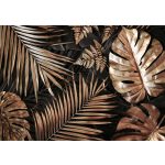 Arany monstera levél mintás vlies fotótapéta 152,5x104cm