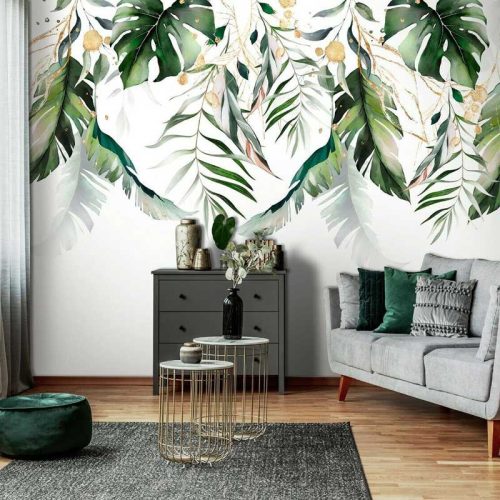 Trópusi pálmalevél mintás fotótapéta 368x254cm