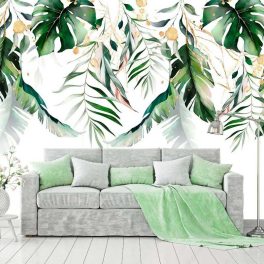 Trópusi pálmalevél mintás fotótapéta 312x219cm