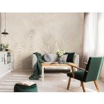 Bézs színű pálmalevél mintás fotótapéta 254x184cm