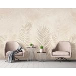 Bézs színű pálmalevél mintás fotótapéta 416x290cm