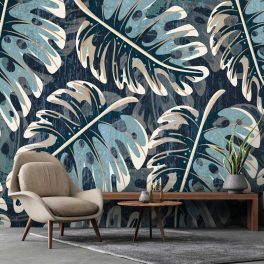   Óriás kék filodendron levél mintás fotótapéta 104x70,5cm