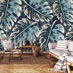 Óriás kék filodendron levél mintás fotótapéta 416x290cm