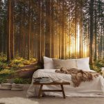 Fenyőerdő mintás fotótapéta 254x184cm