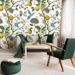 Egzotikus citrom és madár mintás fotótapéta 460x300cm