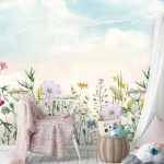 Mezei virágmintás vlies fotótapéta 208x146cm
