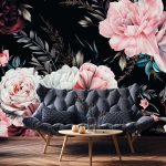 Bazsarózsa mintás vlies fotótapéta 208x146cm