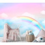 Rózsaszín égbolt szivárvánnyal mintás fotótapéta 104x70,5cm