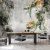 Szürke beton alapon zöld és arany monstera levél mintás fotótapéta 368x254cm