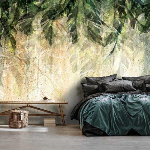 Vintage pálmalevél mintás fotótapéta 368x280cm