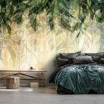 Vintage pálmalevél mintás fotótapéta 368x254cm