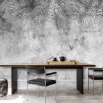 Loft stílusú pálmalevél mintás fotótapéta 416x254cm