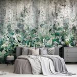 Vintage levélmintás fotótapéta 254x184cm