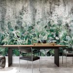 Vintage levélmintás fotótapéta 208x146cm