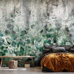 Vintage levélmintás fotótapéta 416x254cm