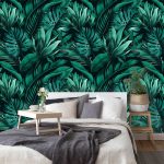 Sűrű zöld levél mintás fotótapéta 208x146cm