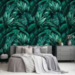 Sűrű zöld levél mintás fotótapéta 416x254cm