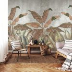 Modern pálmalevél mintás fotótapéta 104x70,5cm