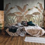 Modern pálmalevél mintás fotótapéta 416x254cm