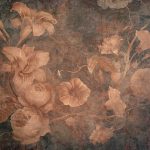 Vintage barna virágmintás fotótapéta 254x184cm