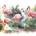 Rózsaszín flamingó mintás fotótapéta 368x254cm