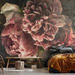 Vintage rózsa mintás fotótapéta 208x146cm